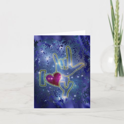 I LOVE YOU  sign language Card