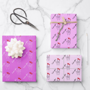 I Love You - Sign Language - Deaf Awareness Wrapping Paper Sheets