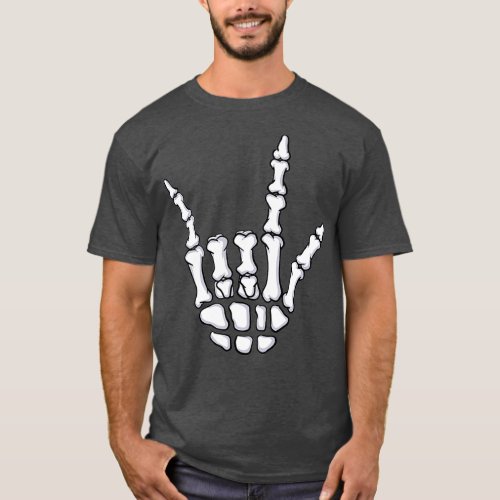 I Love You Sign Language Gift  Skeleton Hand ASL T_Shirt