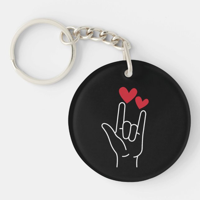 I Love You Sign Language Keychain (Front)