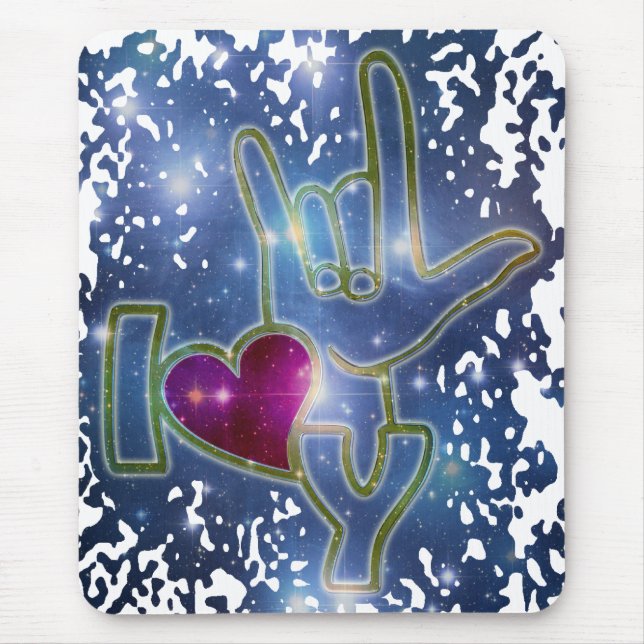 I LOVE YOU / sign language Mouse Pad (Front)
