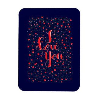 I Love You sign with flourish hearts Magnet