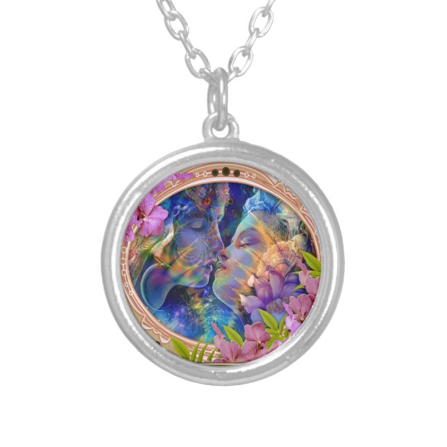 I love you silver plated necklace (Front)