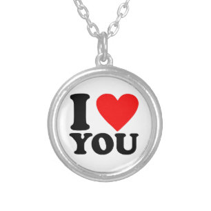 I Love You Silver Plated Necklace