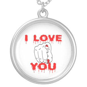 I Love You Silver Plated Necklace