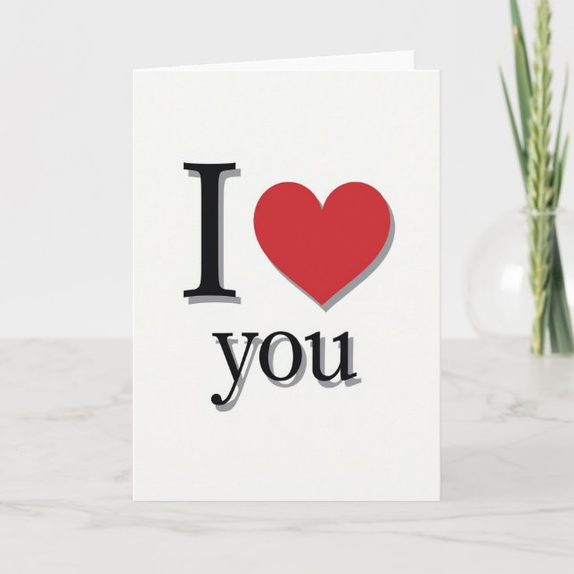 I Love You Simple Graphic Card (Front)