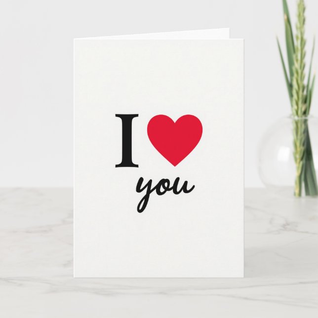 I Love You Simple Modern Card (Front)