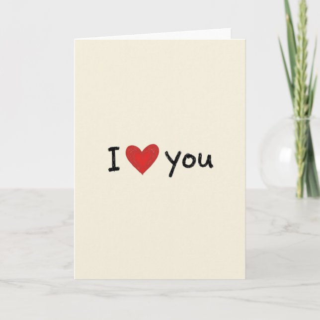 I Love You Simple Note Card (Front)