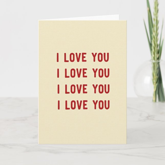 I Love You Simple Romantic Card (Front)