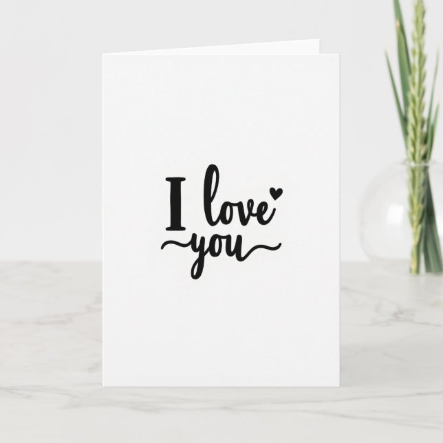 I Love You Simple Script Card (Front)