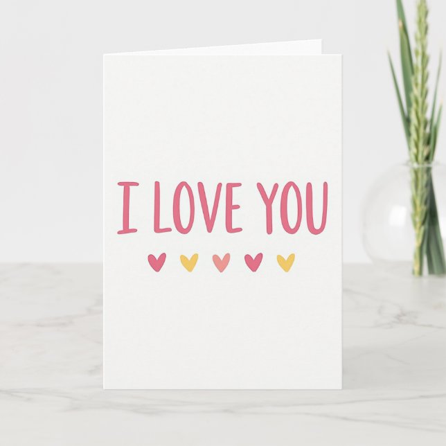 I Love You Simple Sweet Card (Front)