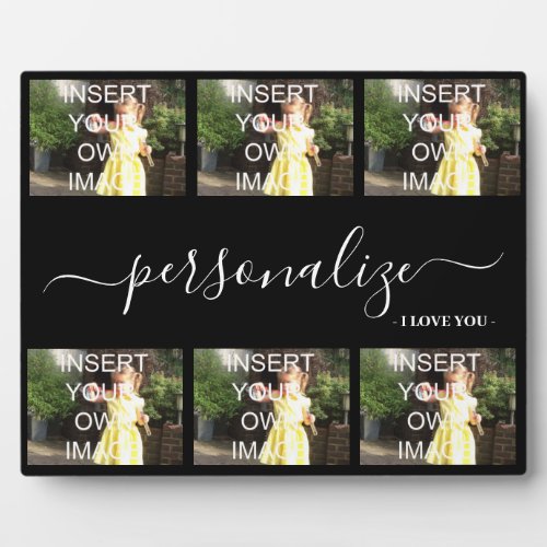 I Love You Six Photo Collage Custom Gift Plaque