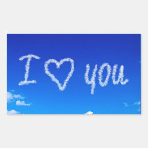 "I Love You" sky writing Rectangular Sticker