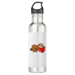 I Love You Slow Much - Valentine's Day Sloth Zoo A Stainless Steel Water Bottle