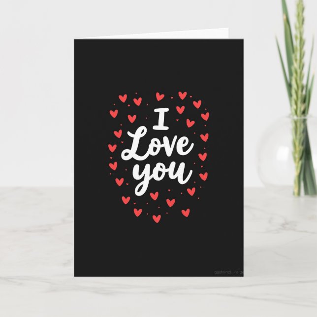 I Love You Smooth Red Hearts Card (Front)