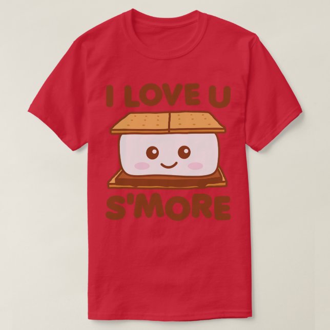 I Love You Smore Funny Camping Smore Pun Dark 1 T-Shirt (Design Front)
