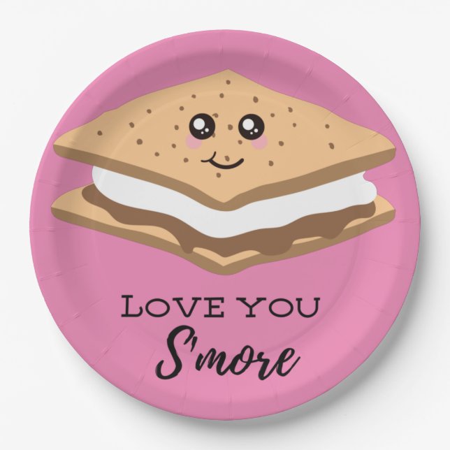 I Love You S'More! Paper Plates (Front)