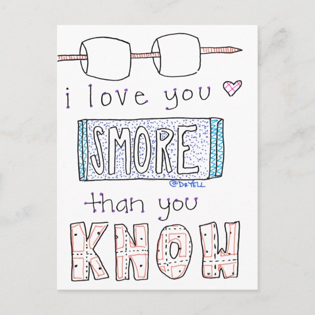 I Love You Smore Postcard (Front)