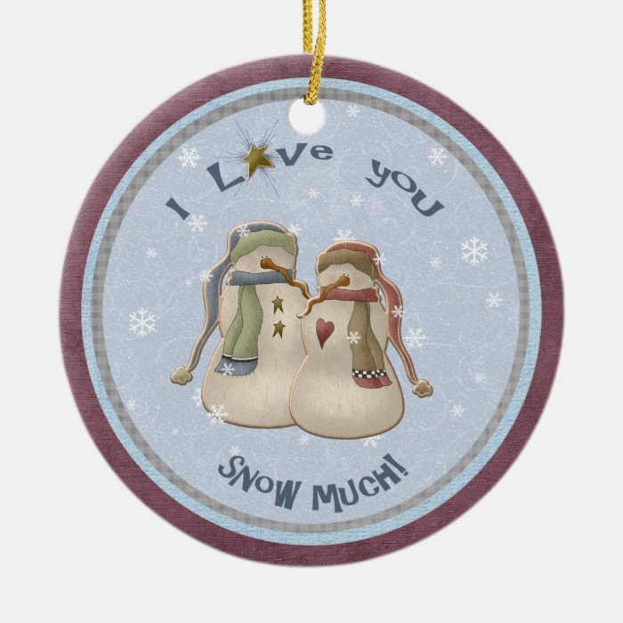 I Love You SNOW much Snow Couple ornament