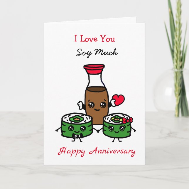 I Love You So Much Sushi Pun Card (Front)
