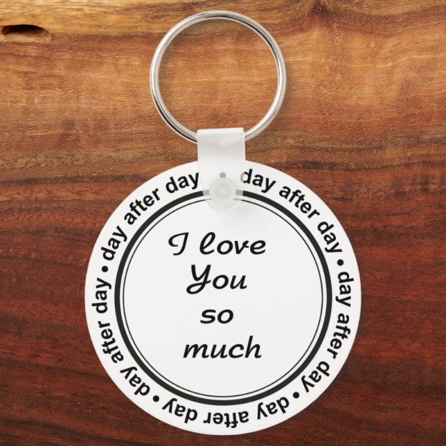 I love You So Much, Wolf Couple Keychain (Front)