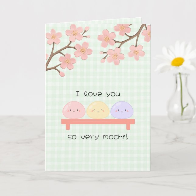 I Love You So Very Mochi Valetine's Day Card (Small Plant)