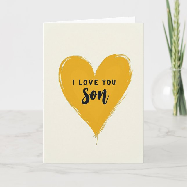 I Love You Son Heart Art Card (Front)
