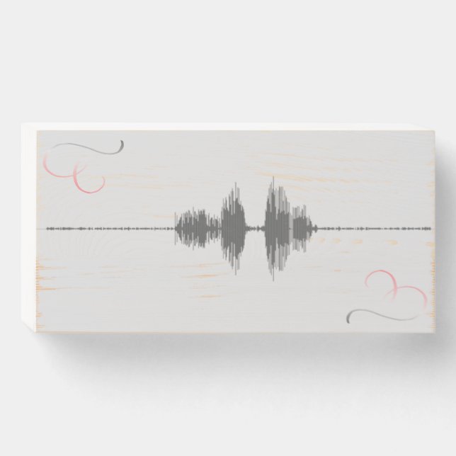 I love you (Sound Wave) Wooden Box Sign (Front Horizontal)