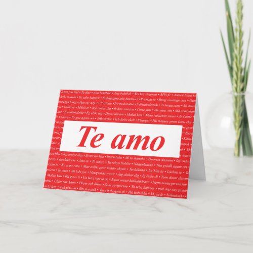 I Love You Spanish Customizable Holiday Card