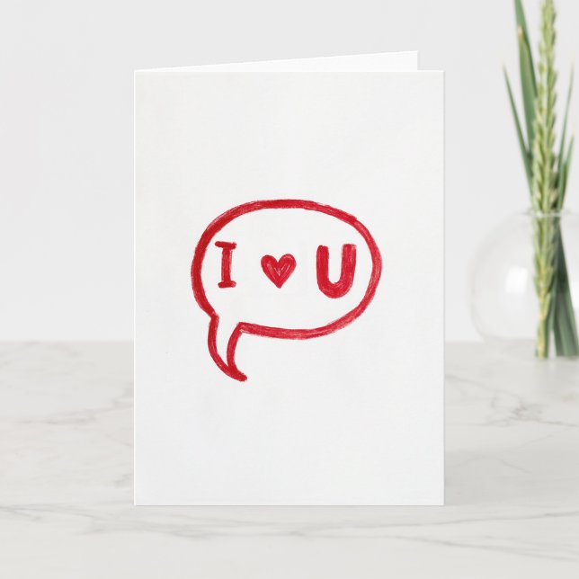I Love You Speech Bubble Card (Front)