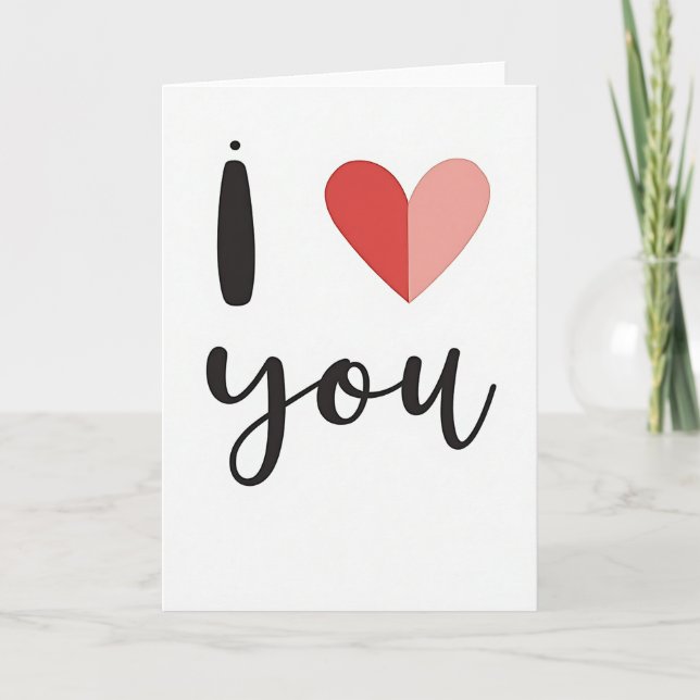 I Love You Split Heart Card (Front)