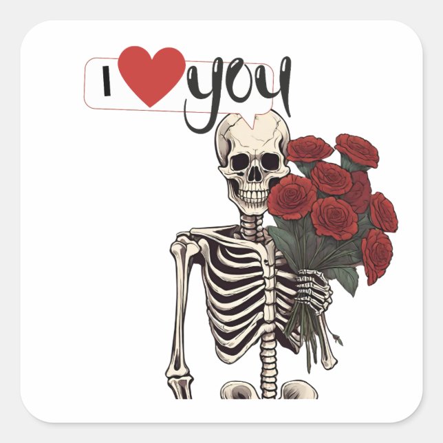 I love you square sticker (Front)