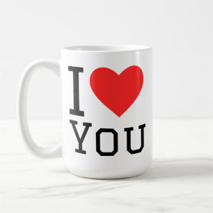 I love you square sticker coffee mug