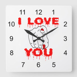 I Love You Square Wall Clock