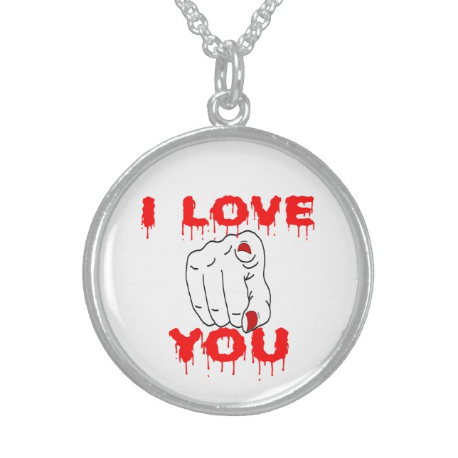I Love You Sterling Silver Necklace (Front)