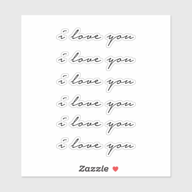 I love you  sticker (Sheet)