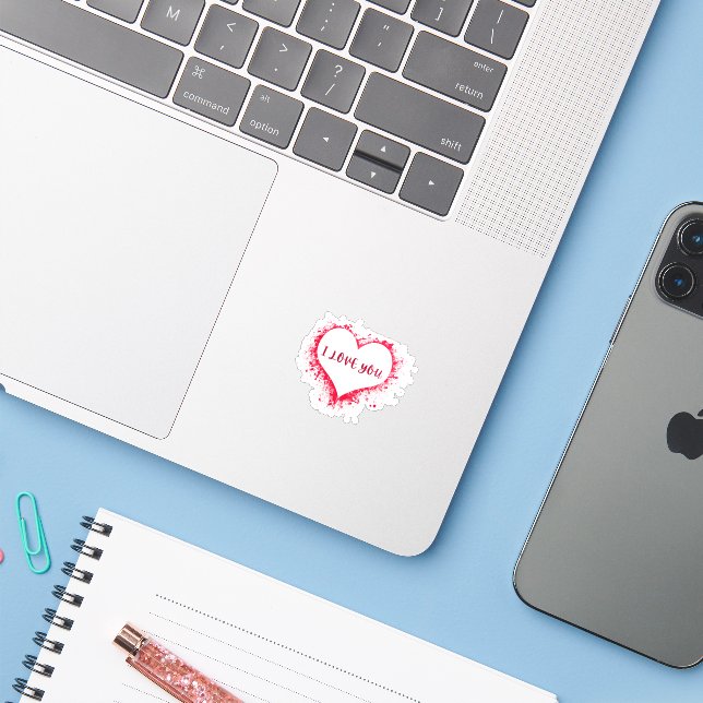 I Love You Sticker (Laptop w/ iPhone)