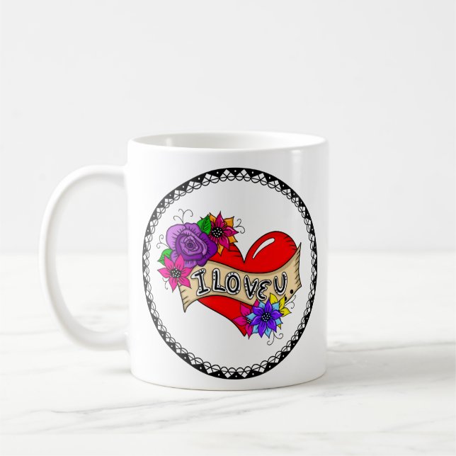 I Love You | Street Art Graffiti Urban Heart  Coffee Mug (Left)