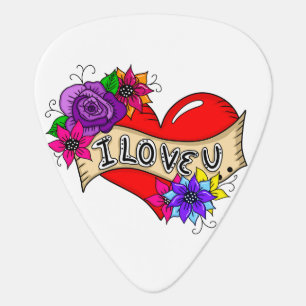 I Love You Street Art Urban Heart Personalized Guitar Pick