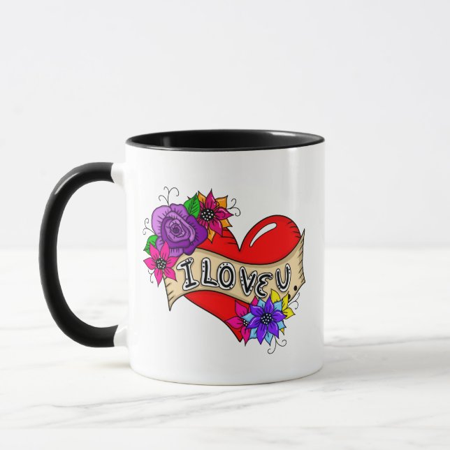 I Love You | Street Art Urban Heart  Personalized  Mug (Left)