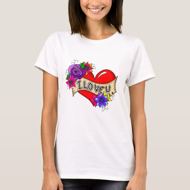 I Love You | Street Art Urban Heart T-Shirt (Front)