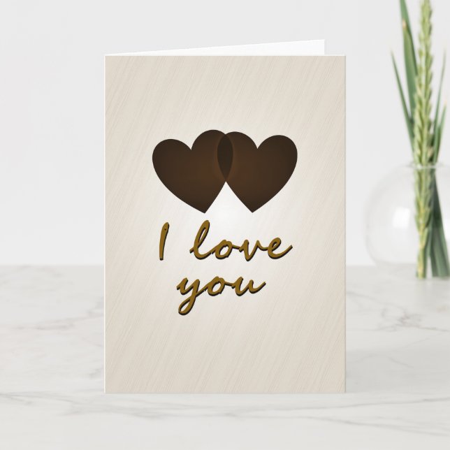 I Love You Striped Hearts Card (Front)