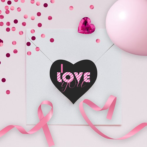 I Love You Stylish Trendy Chic Girly Font Script Heart Sticker