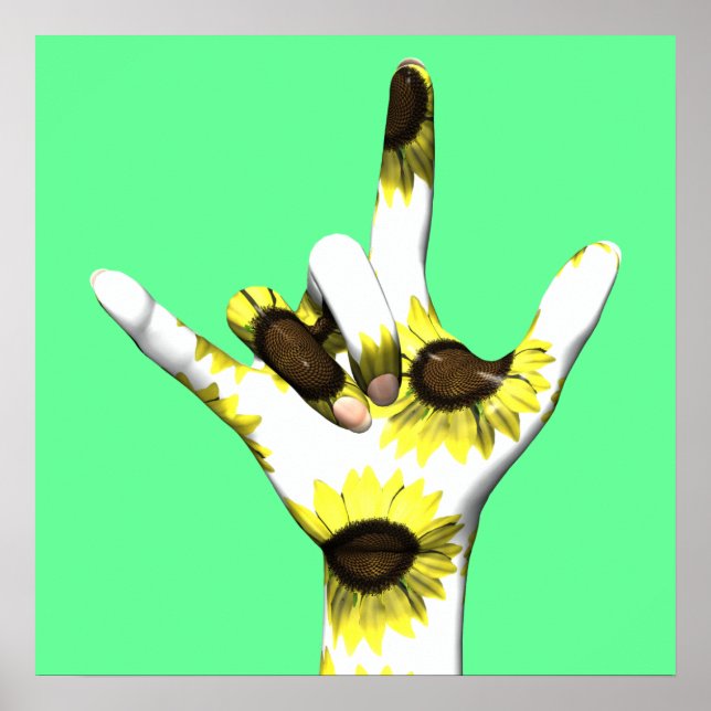 I Love You Sunflower Poster (Front)