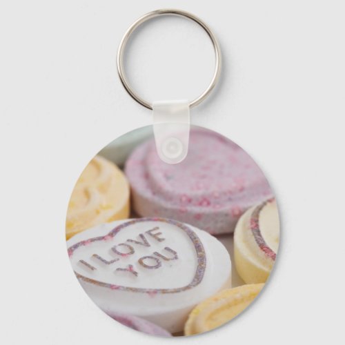 I Love You Sweet Candy Valentine Hearts Keychain