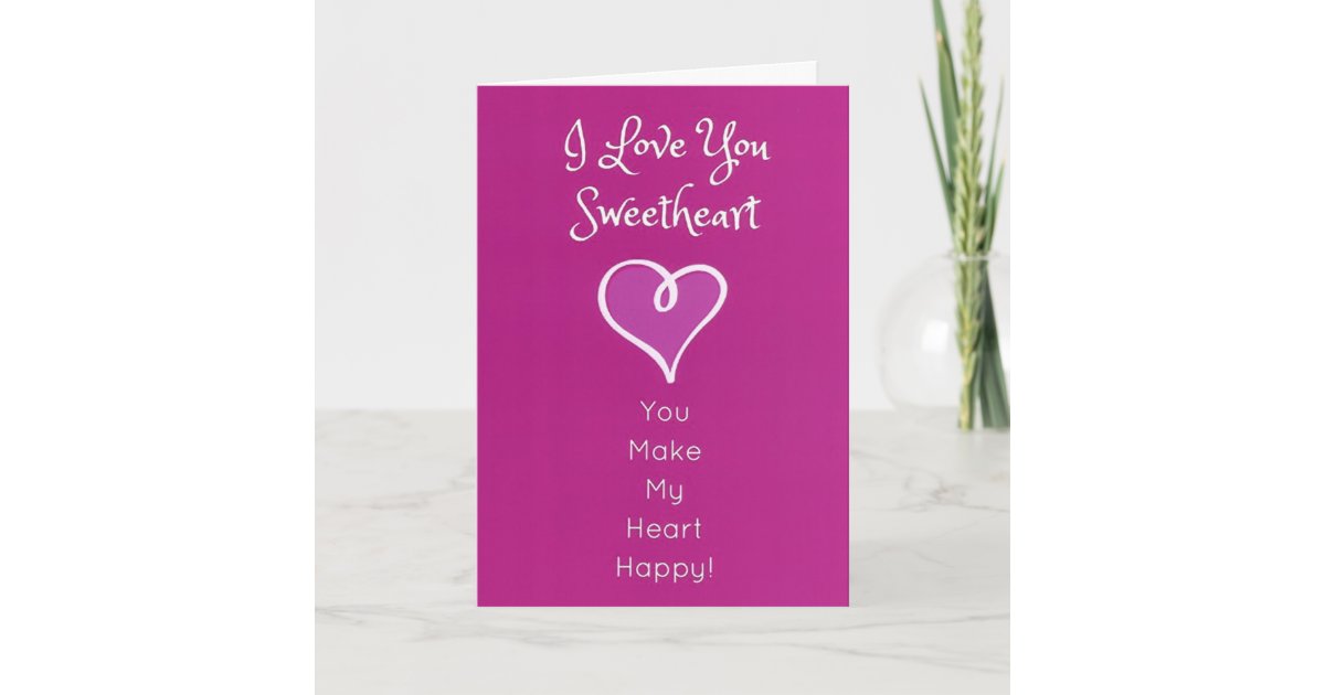 Hey There Sweetheart Watercolor Valentine's Day Greeting Card