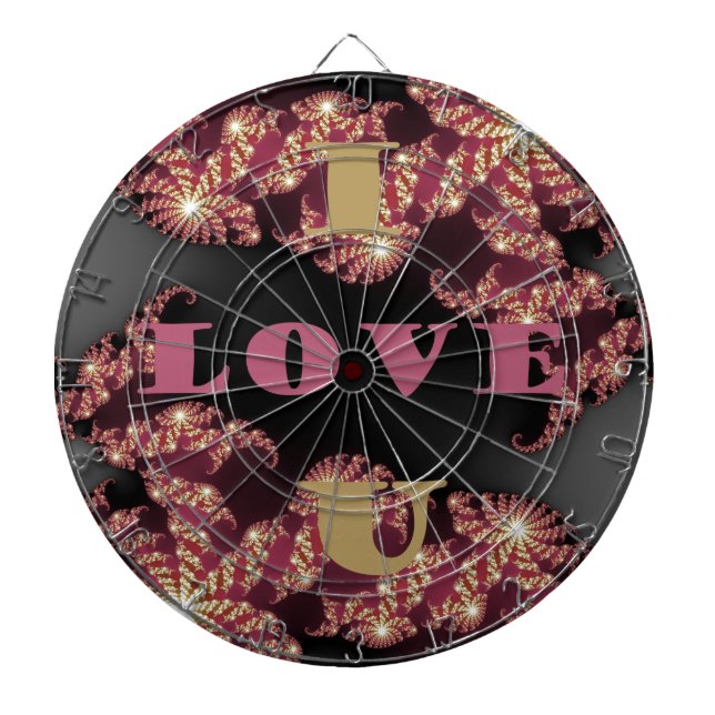 I Love You Sweetheart Dartboard With Darts (Front)