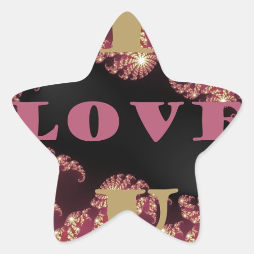 I Love You Sweetheart Star Sticker