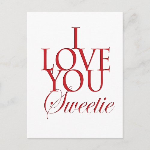 I love you sweetie postcard
