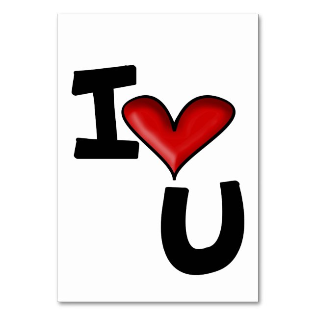 I love you  table number (Front)